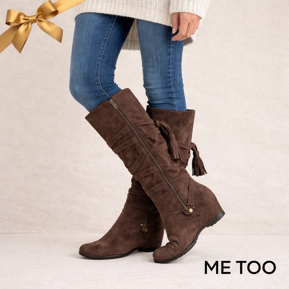 Brown Suede Leather Boots Size 6M Me Too Sydney